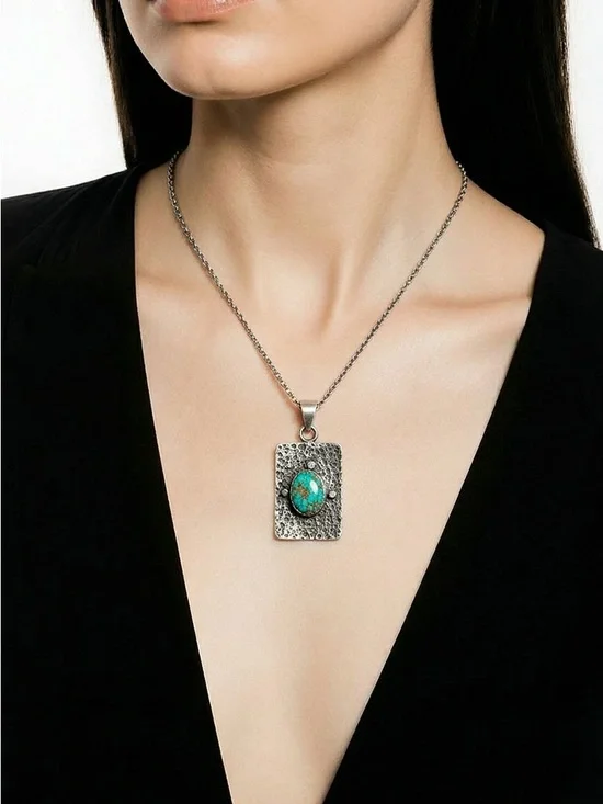 Set! Chrysocolla Necklace & Earrings - Picture 8 of 16